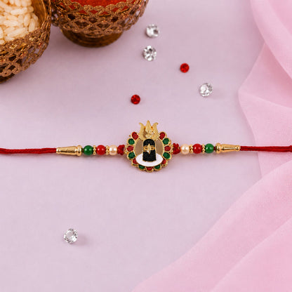 Shivling Design Rakhi with Colorful Beads (1 Pc)