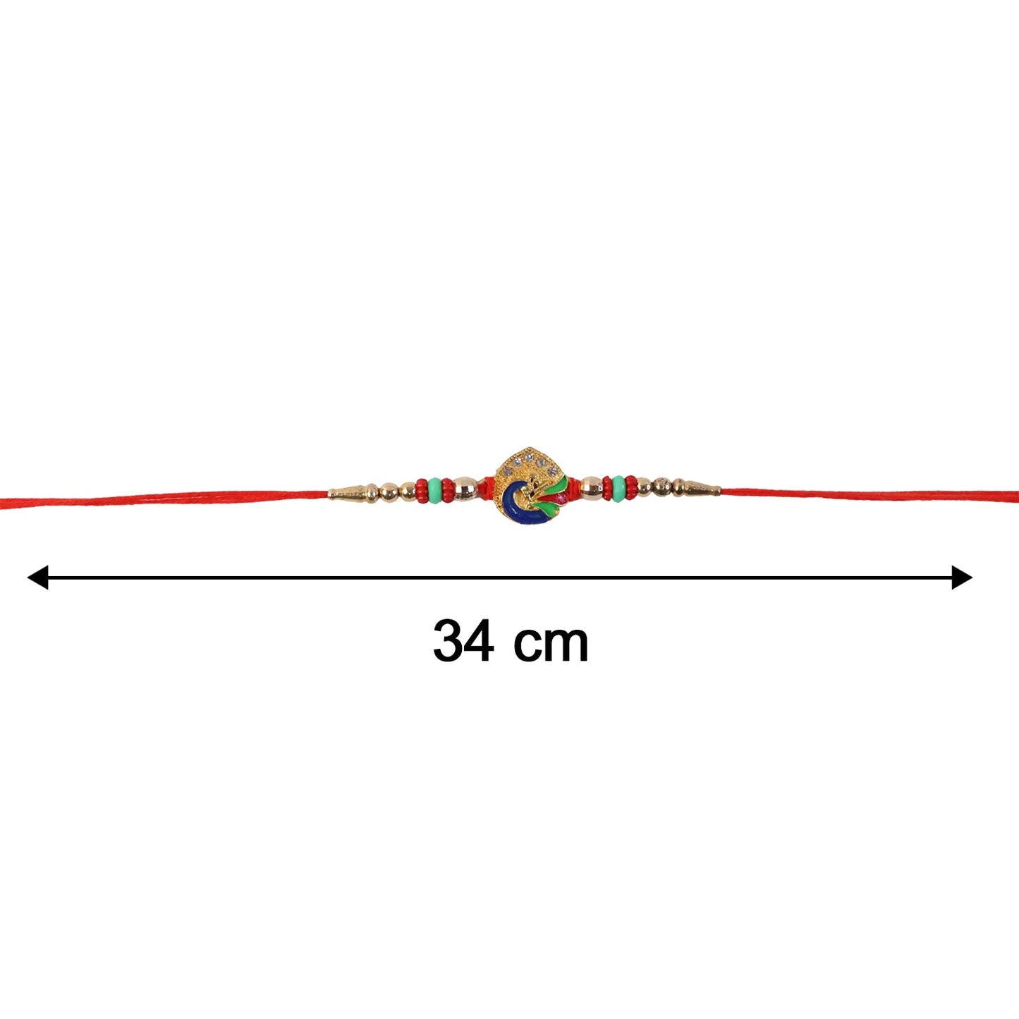 Colorful Peacock Design Rakhi with Beads (1 Pc)