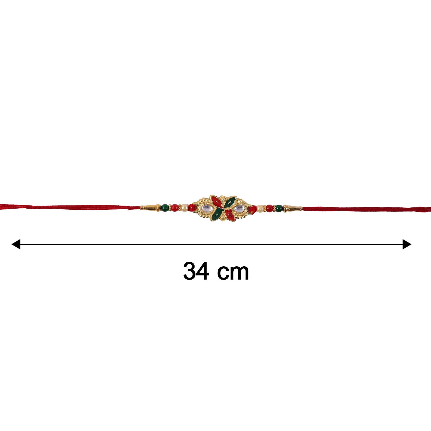 Colorful beaded Rakhi on display