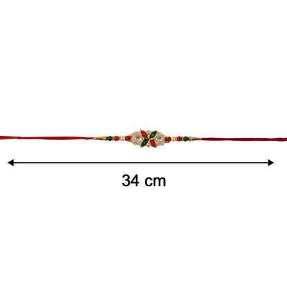 Colorful beaded Rakhi on display
