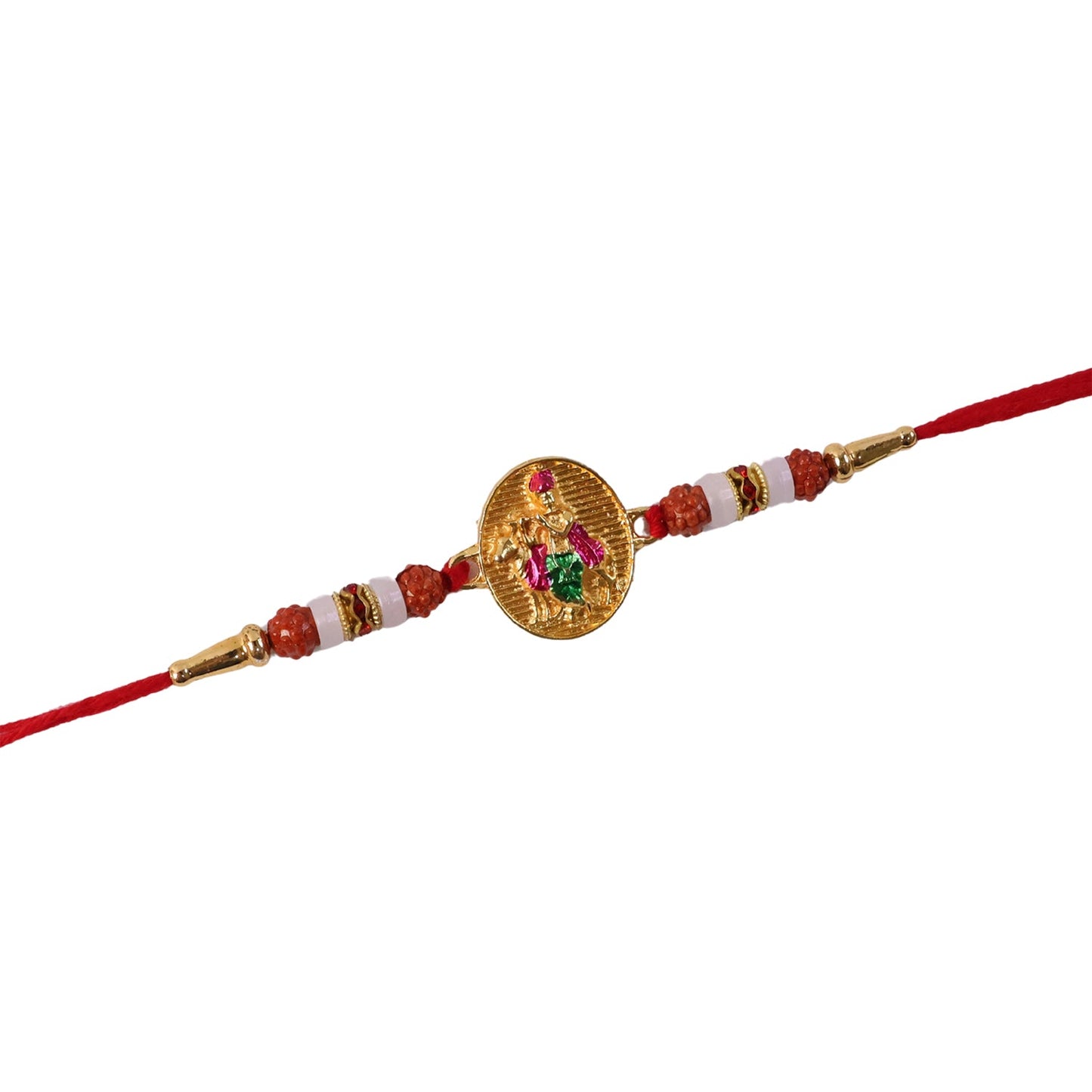 Traditional rakhi with decorative rudraksha beads