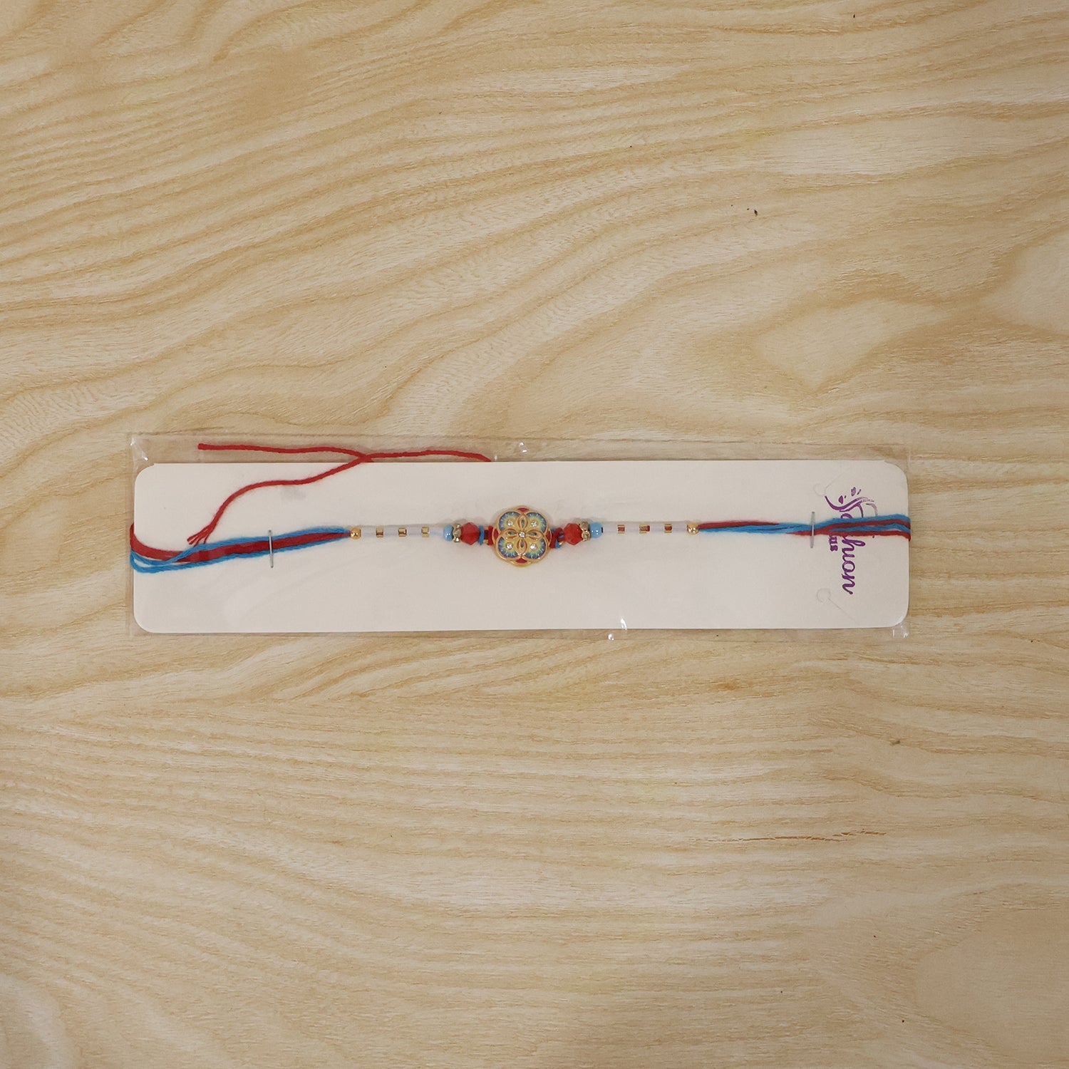 Multicolor Floral Design Rakhi with Beads (1 Pc)