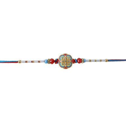 Multicolor Floral Design Rakhi with Beads (1 Pc)