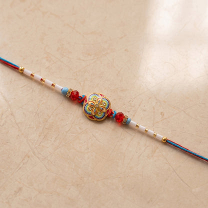 Multicolor Floral Design Rakhi with Beads (1 Pc)