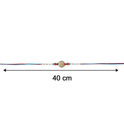 Multicolor Floral Design Rakhi with Beads (1 Pc)