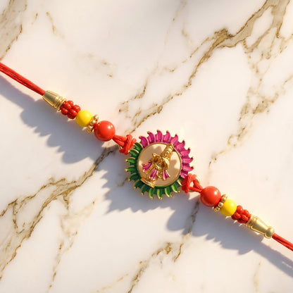 Traditional Circular Design Rakhi with Beads (1 Pc)