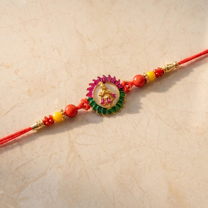 Traditional Circular Design Rakhi with Beads (1 Pc)