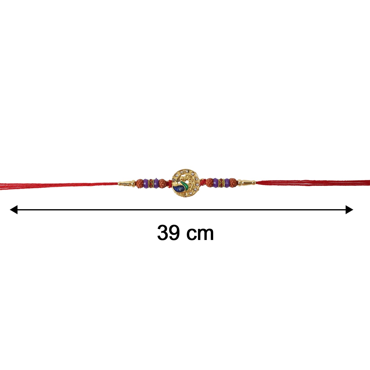 Side view of Peacock Design Rakhi for Raksha Bandhan