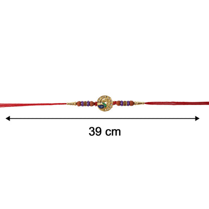 Side view of Peacock Design Rakhi for Raksha Bandhan
