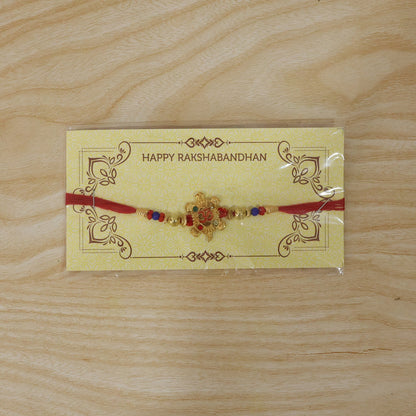 Om Turtle Design Rakhi with Colorful Beads (1 Pc)