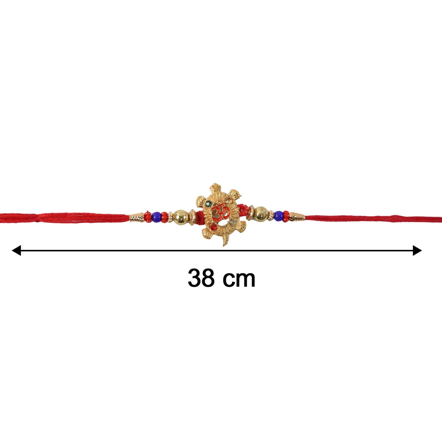 Om Turtle Design Rakhi with Colorful Beads (1 Pc)