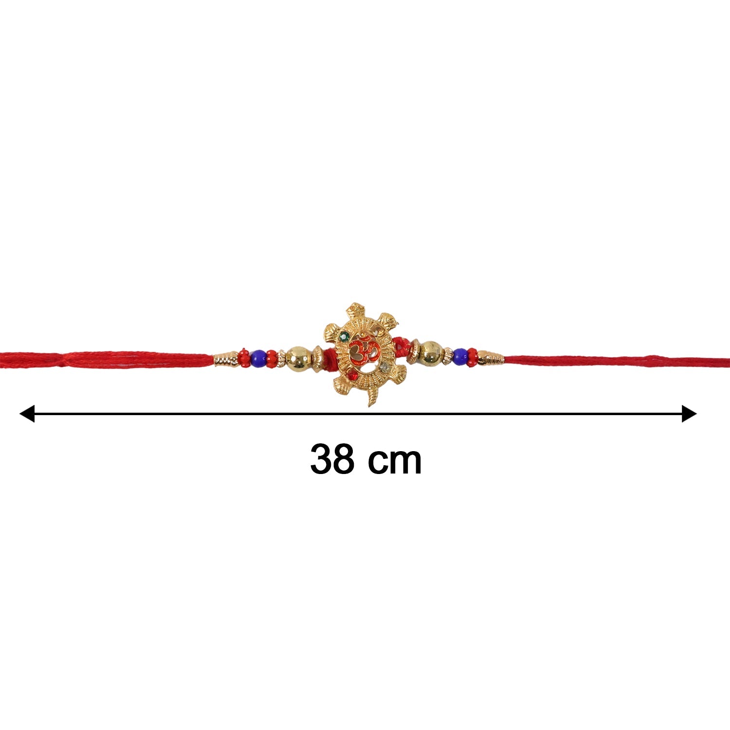 Om Turtle Design Rakhi with Colorful Beads (1 Pc)