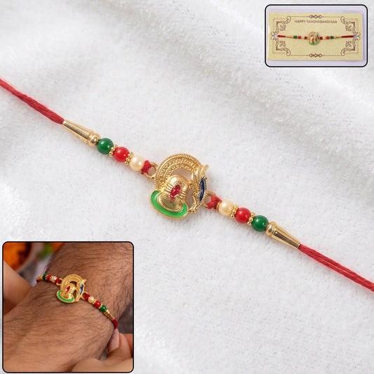 Shivling Design Rakhi with Colorful Beads (1 Pc)