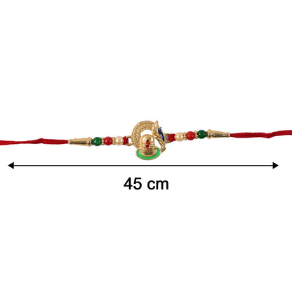 Shivling Rakhi detailed centerpiece with beads