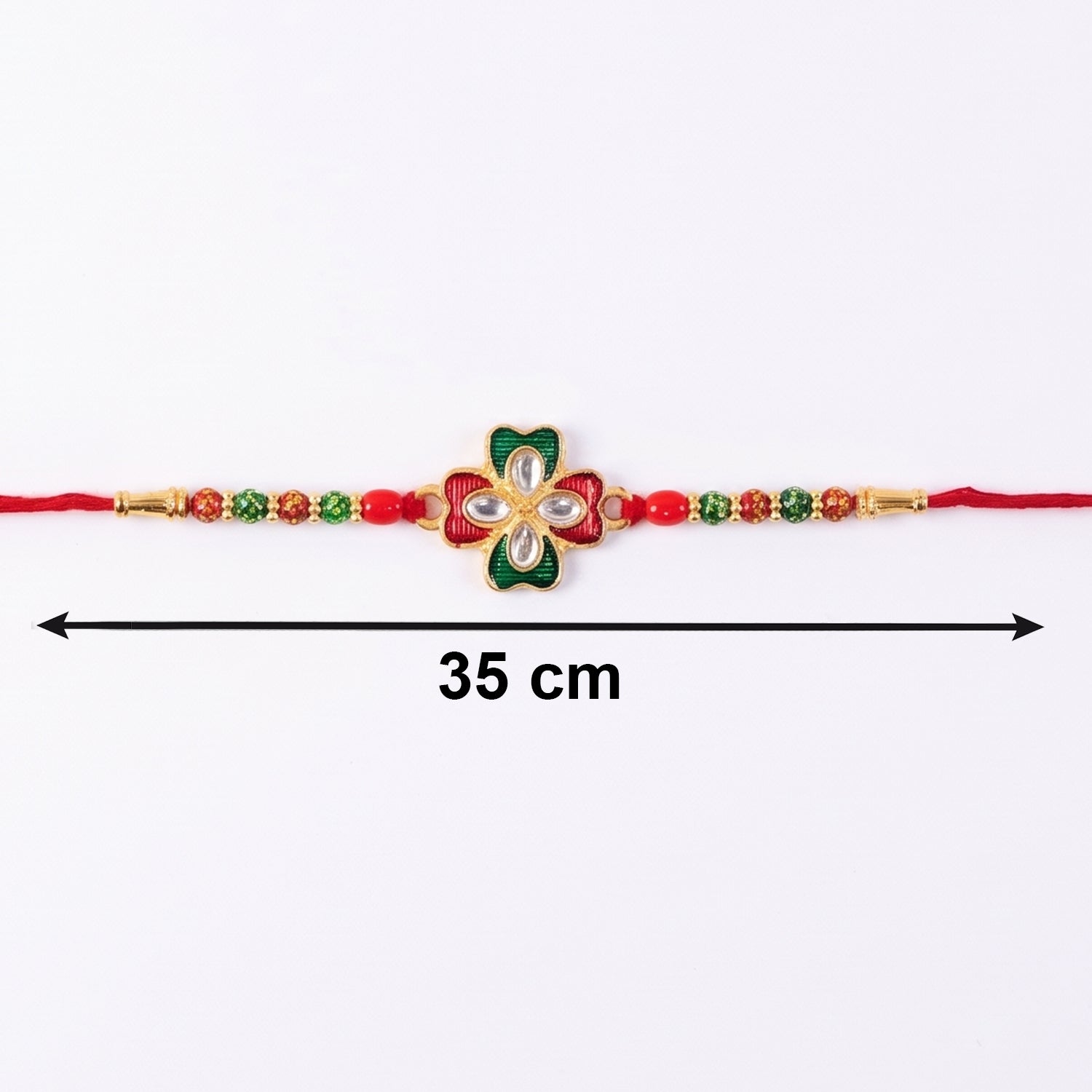 Elegant Rakhi centerpiece with colorful bead design