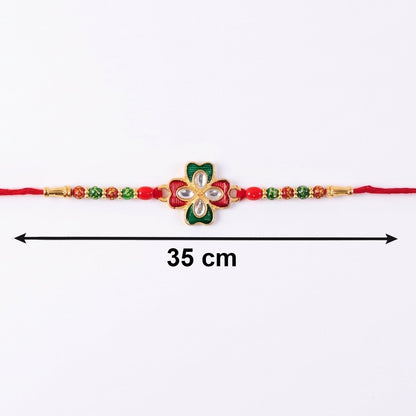Elegant Rakhi centerpiece with colorful bead design
