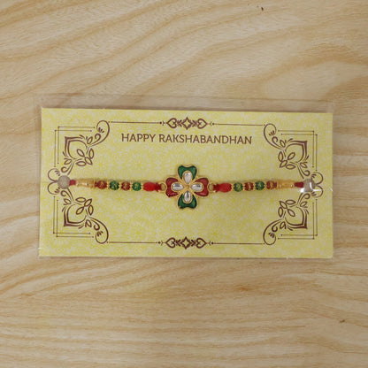 Complete designer Rakhi with beads and soft thread