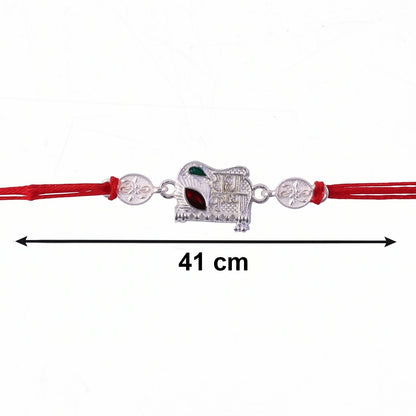 Radha Krishna Design Rakhi with Decorative Beads (1 Pc)