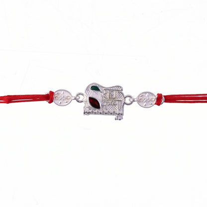 Radha Krishna Design Rakhi with Decorative Beads (1 Pc)