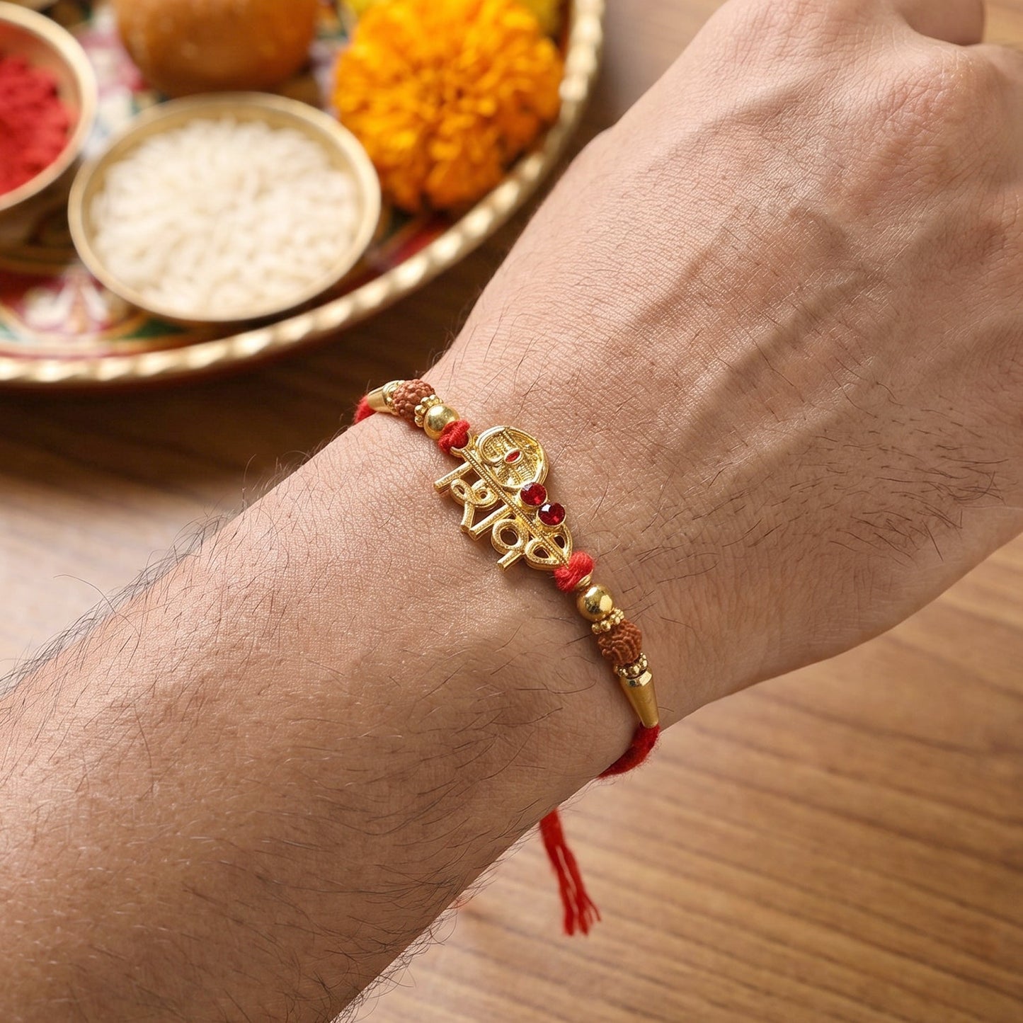Soft thread of Shiv Design Rakhi for comfortable tying