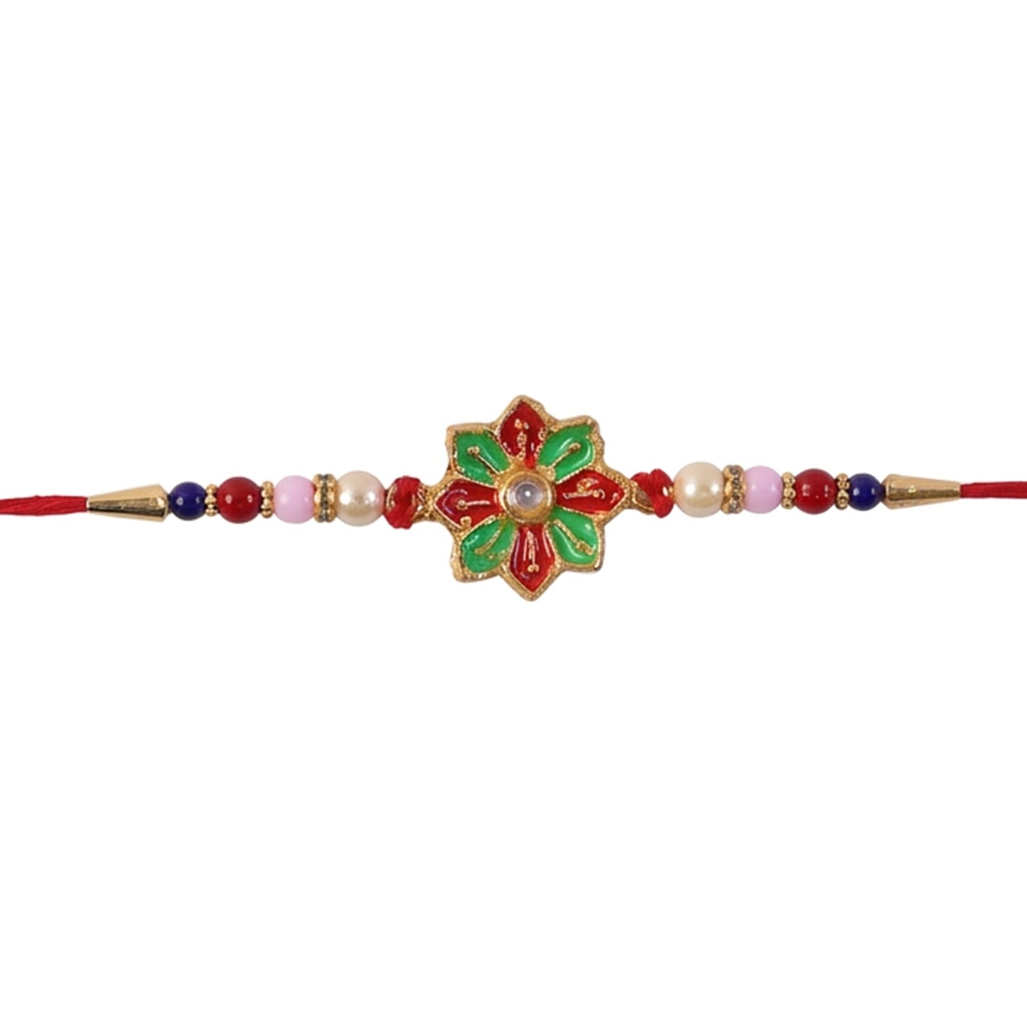 Festive Raksha Bandhan Rakhi with soft thread and bead details