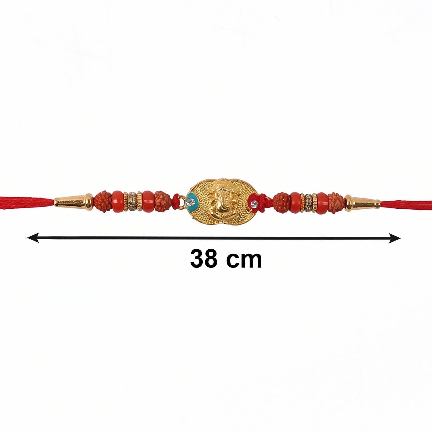 Ganesh Design Rakhi with Decorative Beads (1 Pc)