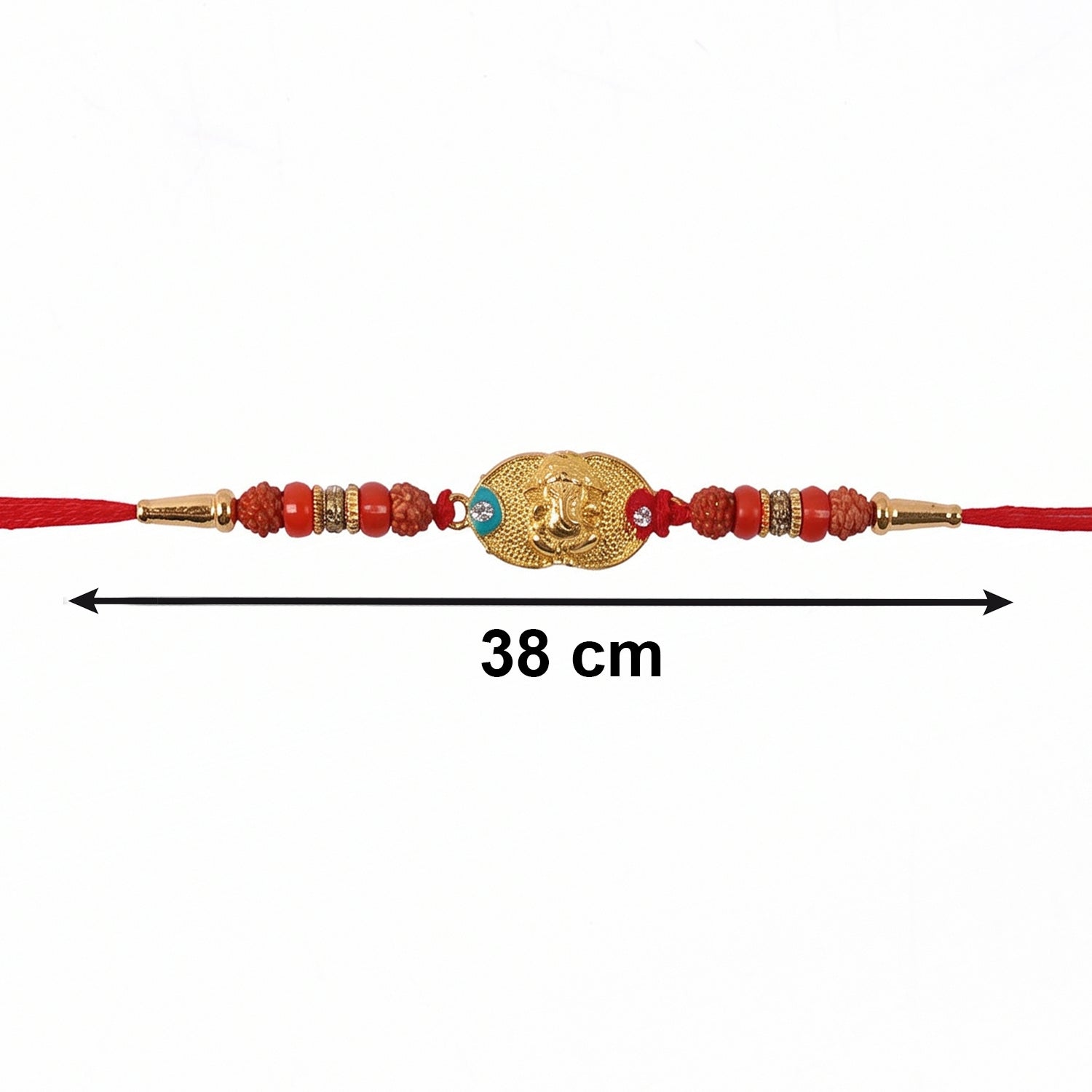 Ganesh Design Rakhi with Decorative Beads (1 Pc)