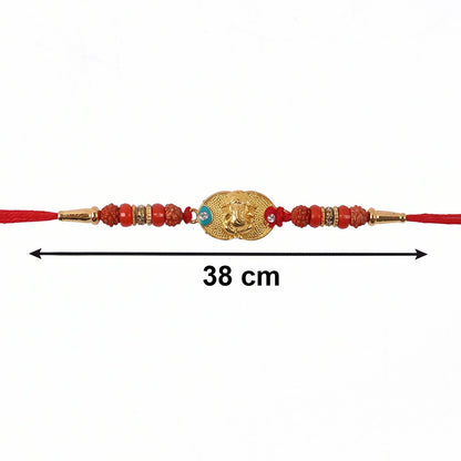 Ganesh Design Rakhi with Decorative Beads (1 Pc)