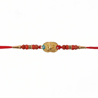 Ganesh Design Rakhi with Decorative Beads (1 Pc)