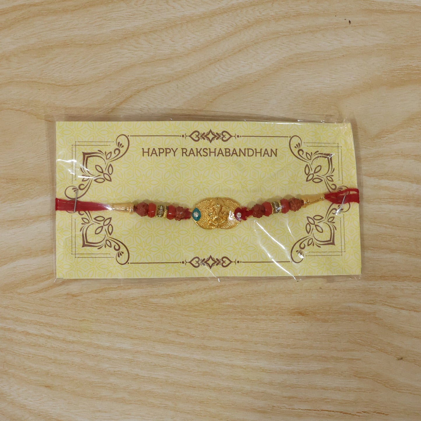 Ganesh Design Rakhi with Decorative Beads (1 Pc)