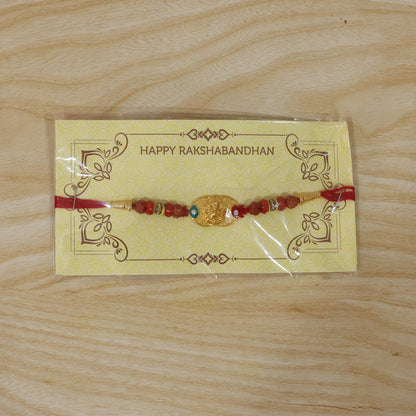 Ganesh Design Rakhi with Decorative Beads (1 Pc)
