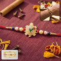 Golden Turtle Rakhi – Elegant Pearl Beads & Soft Thread for Raksha Bandhan