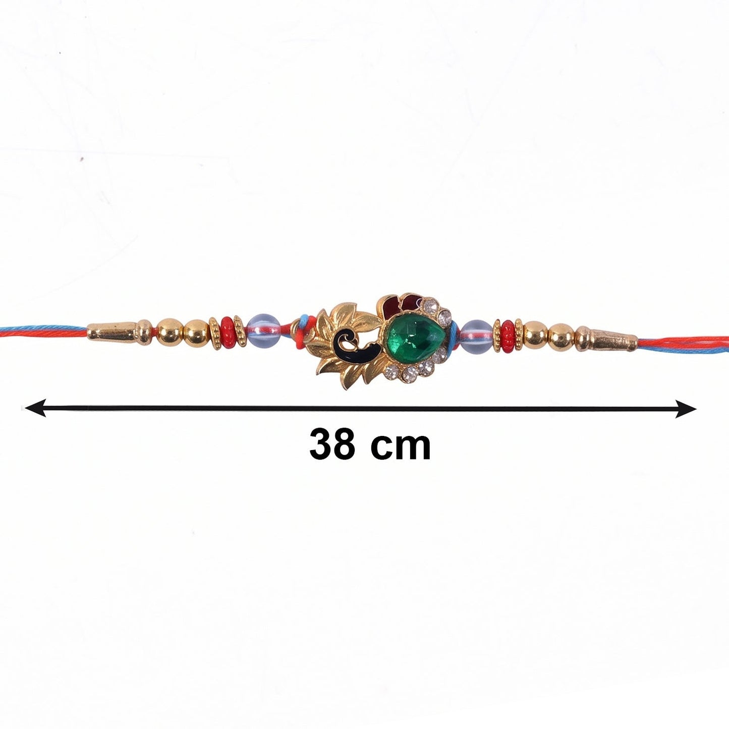 Silver Peacock Design Rakhi with Red Thread (1 Pc)