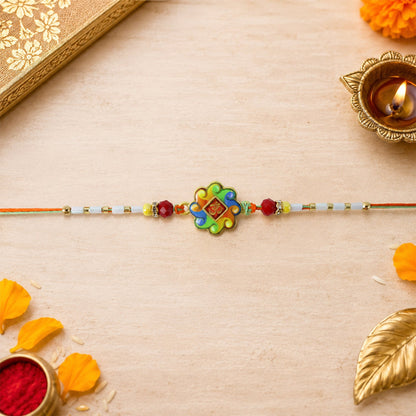 Decorative beads and soft thread of Rakhi