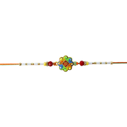 Stylish Om symbol on festive Rakhi
