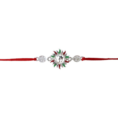 Om Designer Rakhi with Red Thread (1 PC)