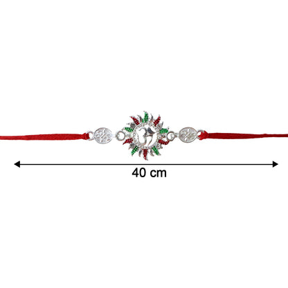 Om Designer Rakhi with Red Thread (1 PC)