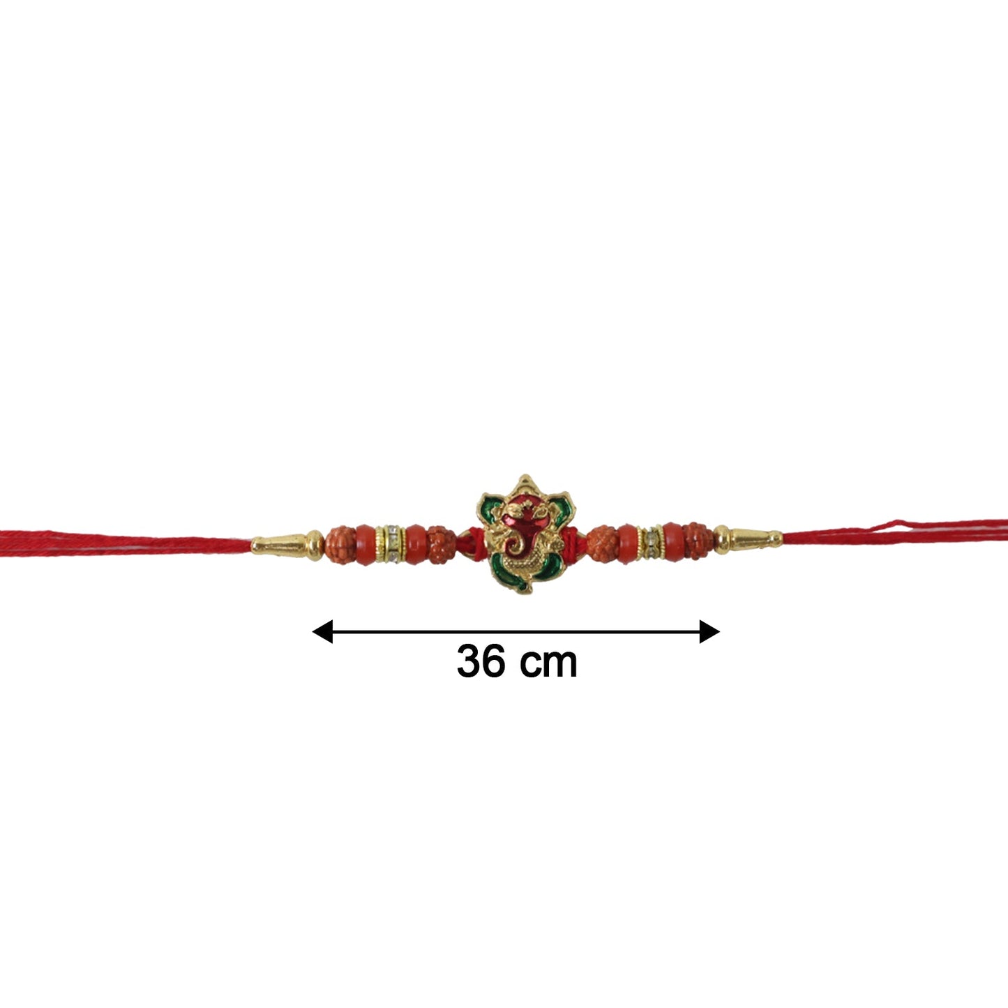 Top view of Ganesh Designer Rakhi highlighting designs