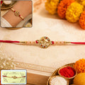 Pearl Bead Rakhi – Stylish Red Thread Design for Raksha Bandhan