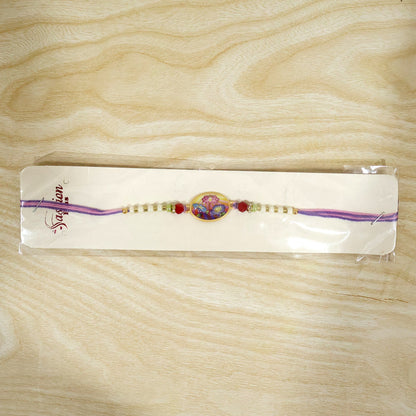 Top angle of Floral Designer Rakhi highlighting intricate details