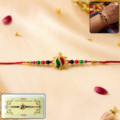 Turtle Designer Rakhi with Stone Work and Red Thread (1 Pc)