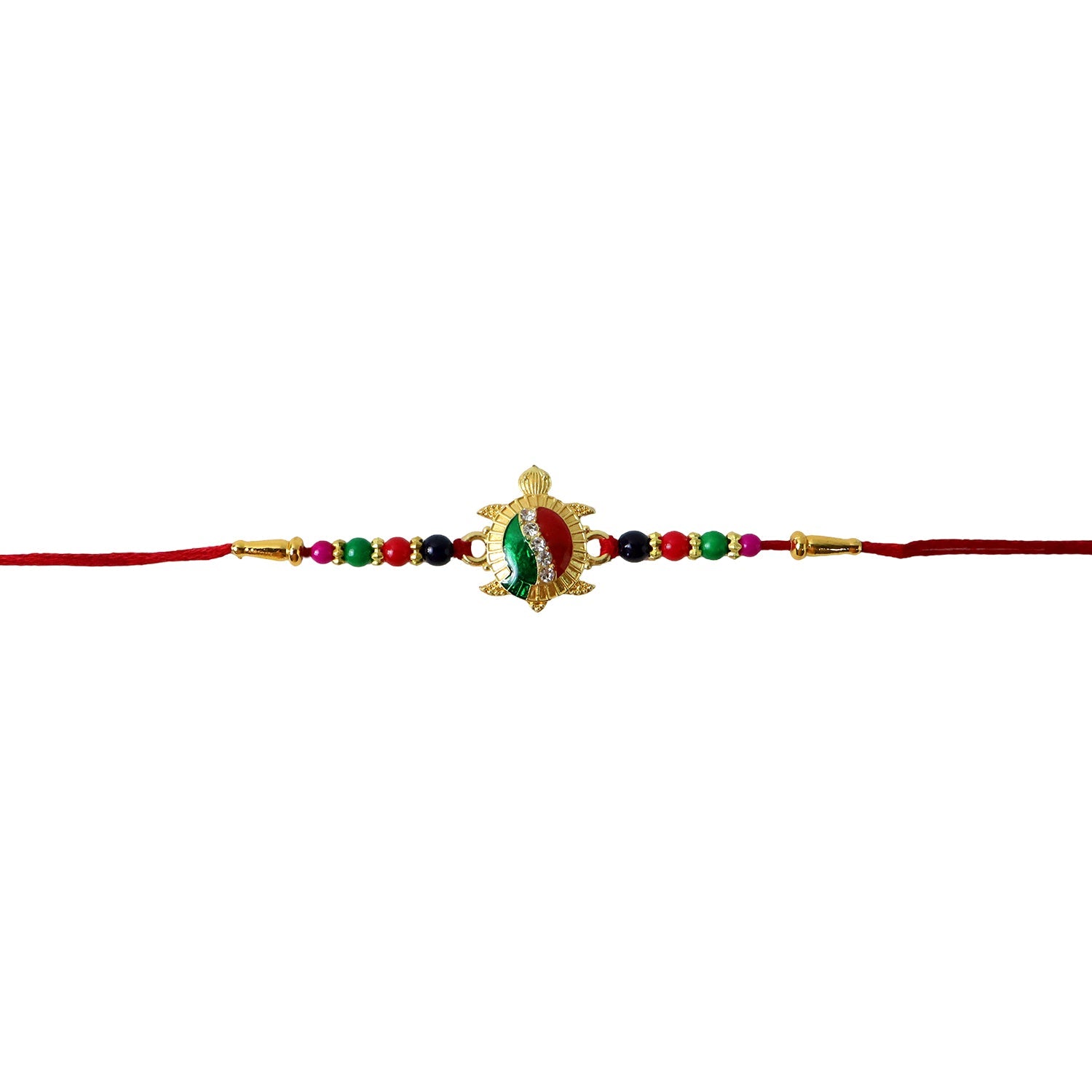Turtle Designer Rakhi with Stone Work and Red Thread (1 Pc)