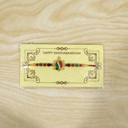 Turtle Designer Rakhi with Stone Work and Red Thread (1 Pc)