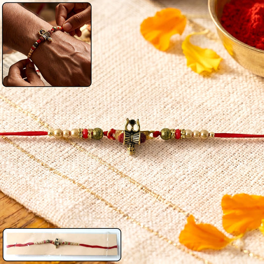 Damru Trishul Designer Rakhi with Beads (1 Pc)