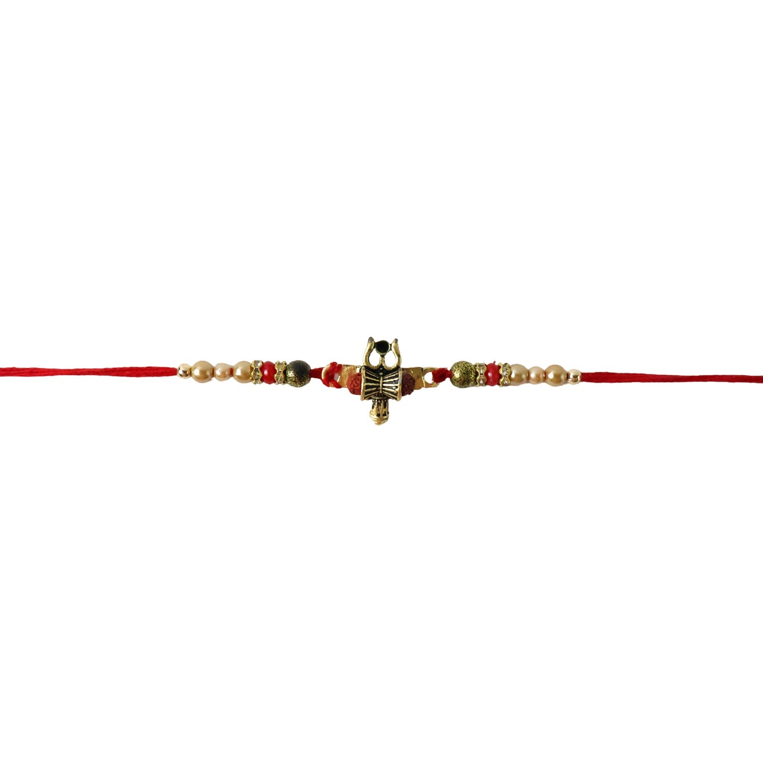 Damru Trishul rakhi with bead embellishments