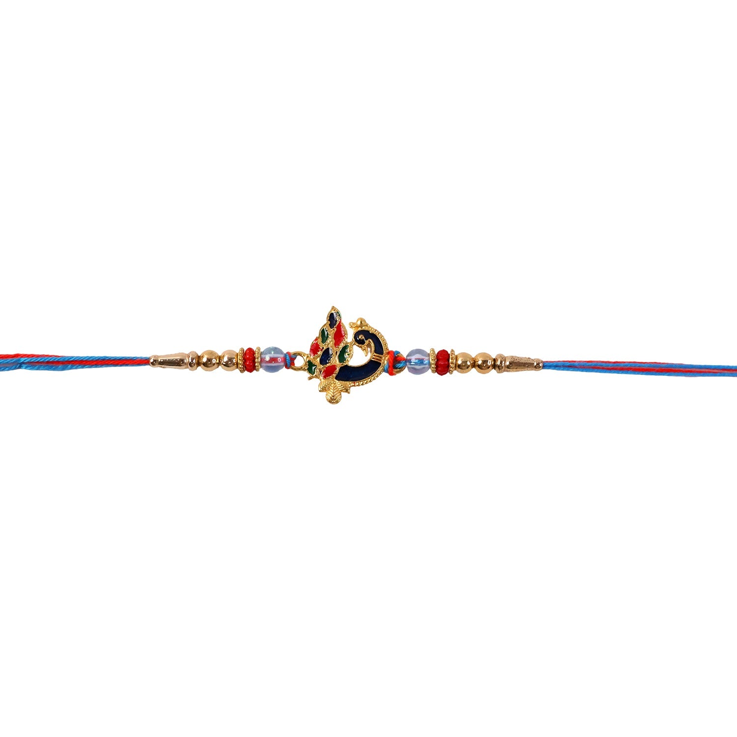 Peacock Designer Rakhi side angle view