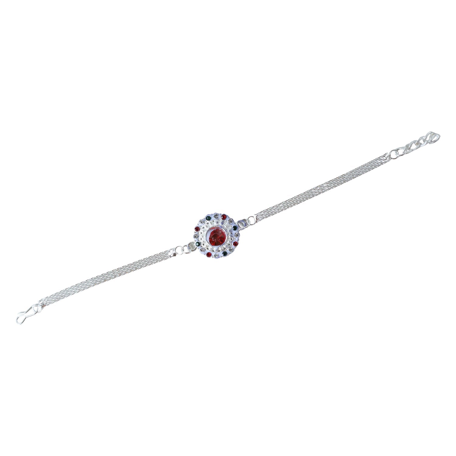 Designer Silver Chain Rakhi for Raksha Bandhan