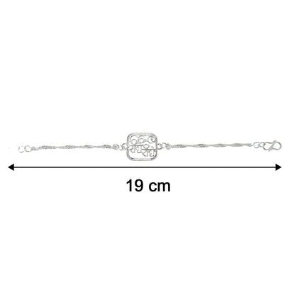 Silver Radhe Radhe Rakhi (1 Pc)