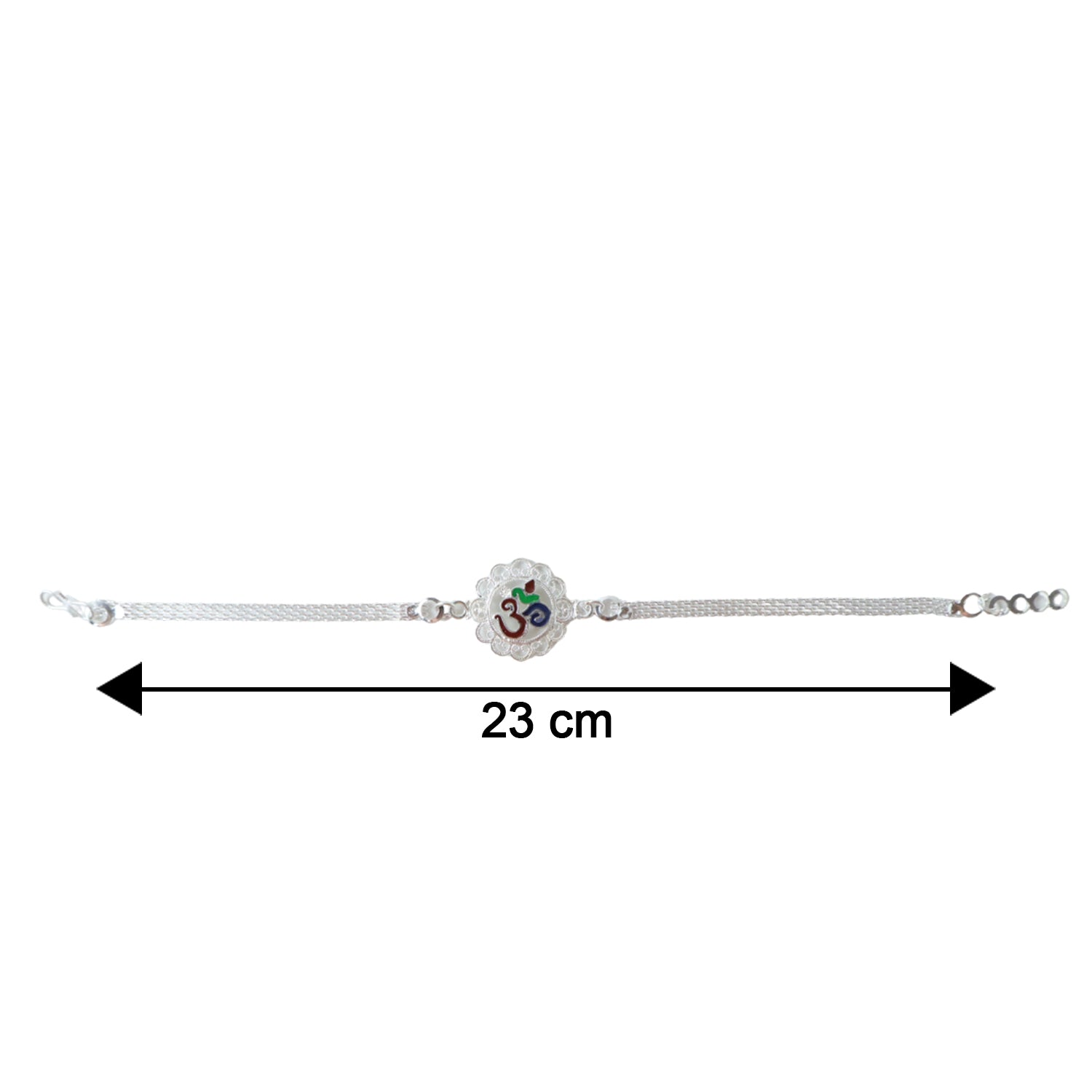Premium Silver Om Chain Rakhi (1 Pc)