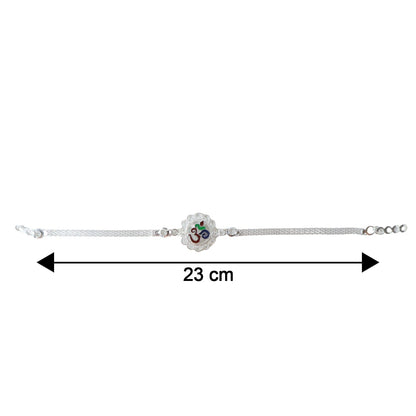 Premium Silver Om Chain Rakhi (1 Pc)